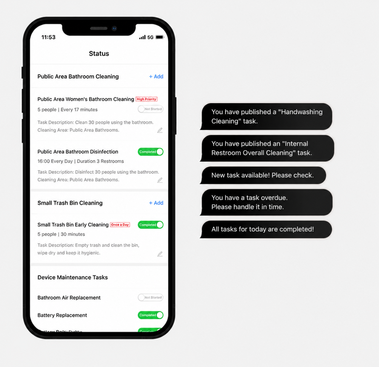 Cleaning Status App